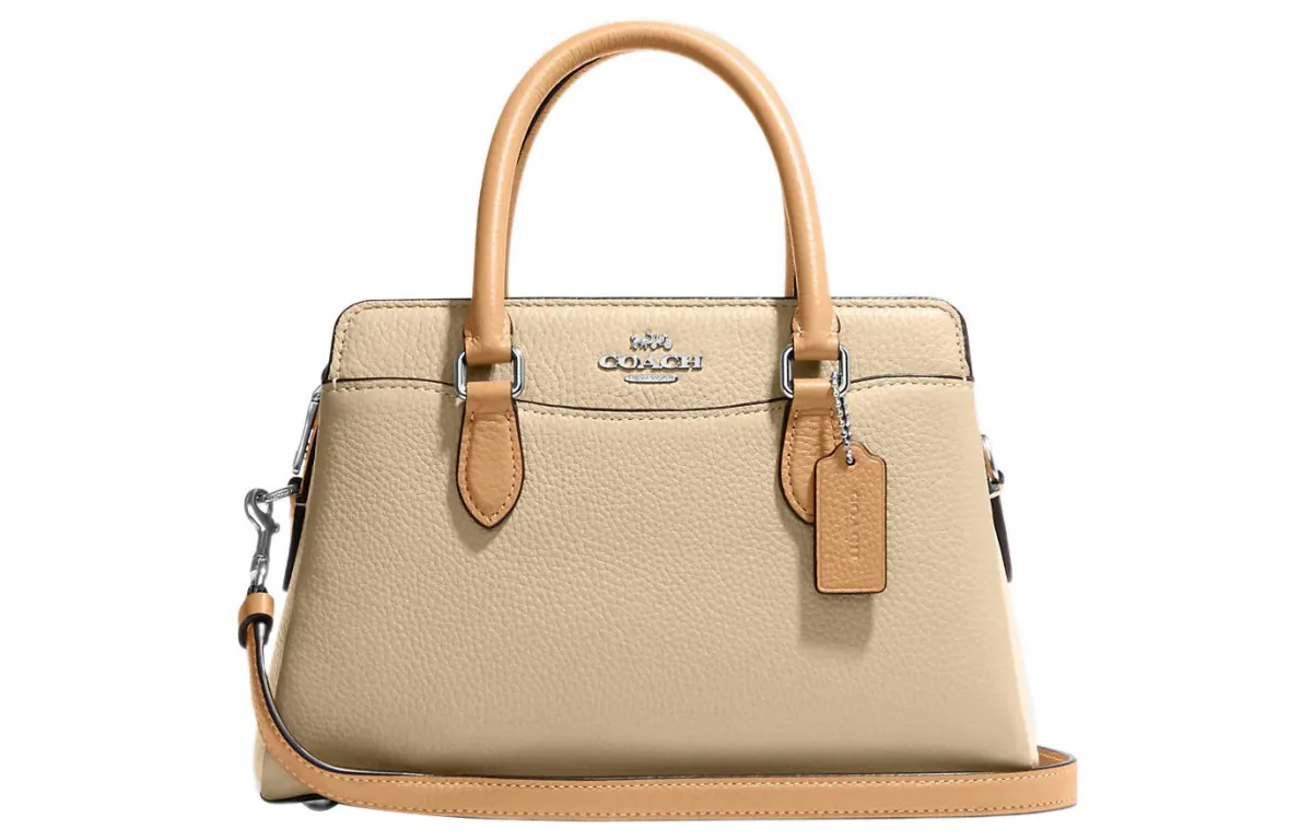 COACH Darcie Refined Pebbled Leather Handbags Medium Women's Beige