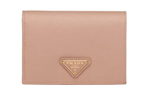 PRADA Saffiano Leather Wallet Small Women's Light Pink