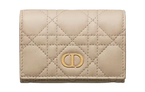 DIOR Caro Soft Calfskin Wallet Extra Small Women's Sand