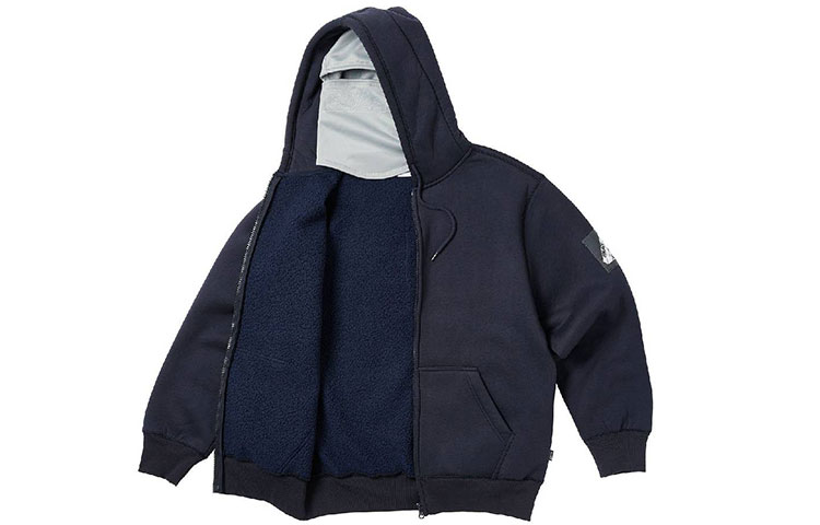 Мужское худи Palace PALACE SS23 Facemask Shearling Thermal Hood Navy Logo (темно-синий) — фото 4