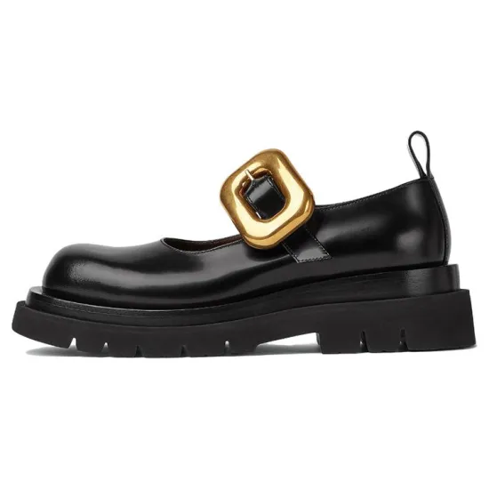 Bottega Veneta Lug Mary Jane Shoes Women's Black