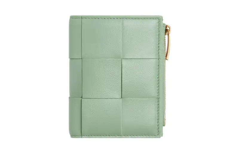 Bottega Veneta Sheepskin Wallet Small Women's Light Green