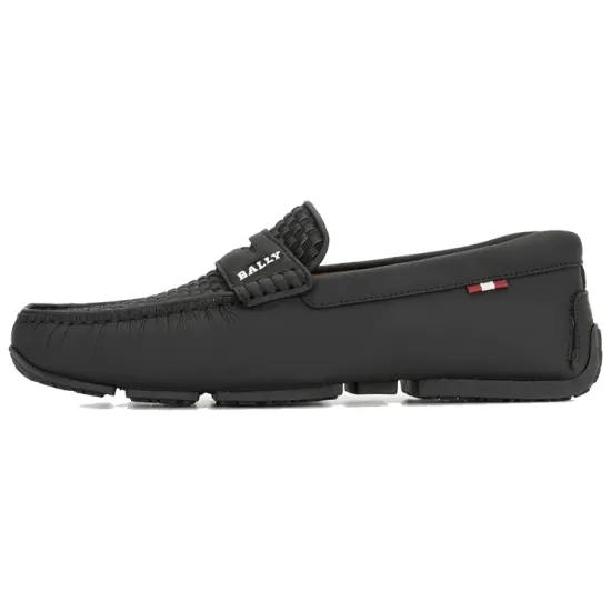 BALLY Woven Slip On Loafers