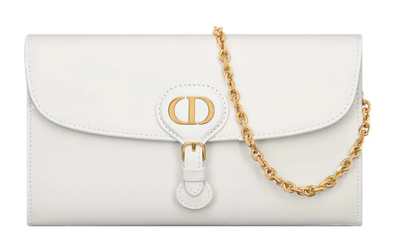 DIOR Bobby Smooth Cow Leather Handheld Shoulder Bag, Crossbody Bag Women's Milk White
