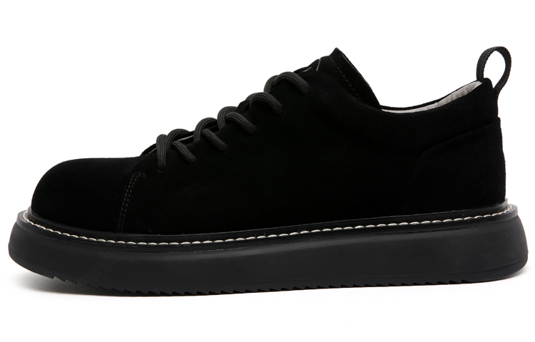 Anthony Miller cow suede low-top casual leather shoes men's black