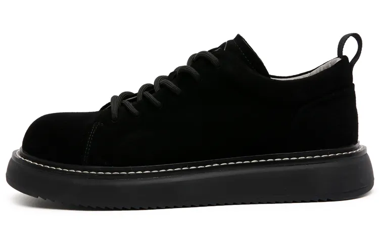 Anthony Miller cow suede low-top casual leather shoes men's black