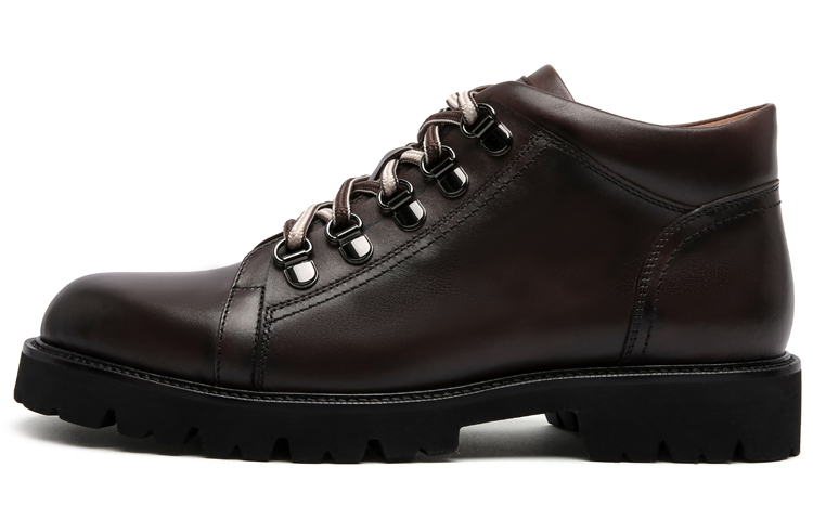 Anthony Miller cowhide two-color shoelace retro casual leather shoes for men, yellow brown