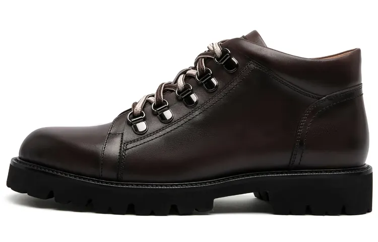 Anthony Miller cowhide two-color shoelace retro casual leather shoes for men, yellow brown