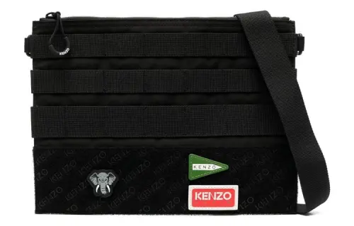 KENZO Polyester Shoulder Bag, Crossbody Bag Regular Men's Black