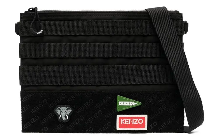 KENZO Polyester Shoulder Bag, Crossbody Bag Regular Men's Black