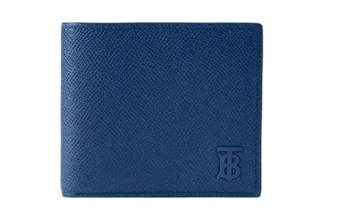 Burberry Cow Leather Wallet Men's Blue