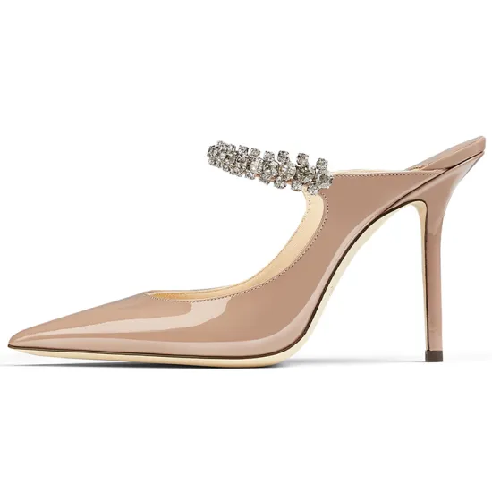 Jimmy Choo Bing 100mm Crystal-embellished Mules