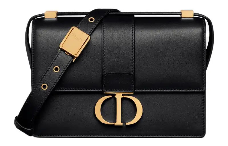 DIOR 30 Montaigne Cow Leather Crossbody Bags Small Women's Black