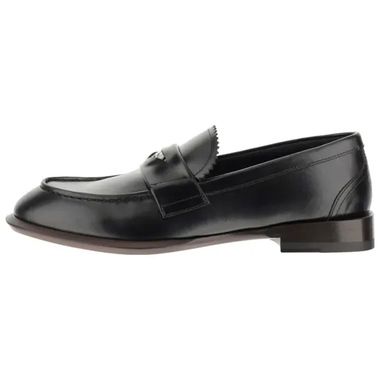 Alexander McQueen Leather Coin-Embellished Penny Loafer Black