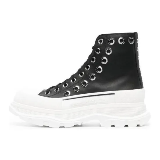 Alexander McQueen Joey Eyelet-Detailed High Top Sneakers