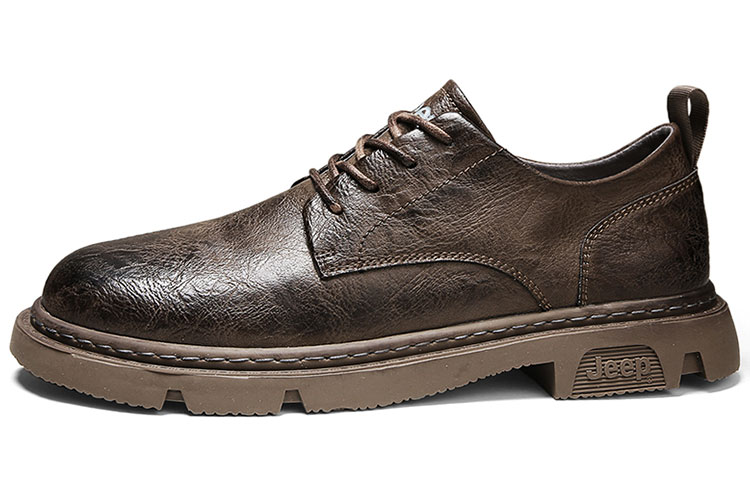 Jeep [吉普 ] винтаж для отдыха [百搭舒适] модные воздухопроницаемый [圆头超纤皮车缝线耐磨橡胶底 ] кожаная обувь мужской стиль бежевый