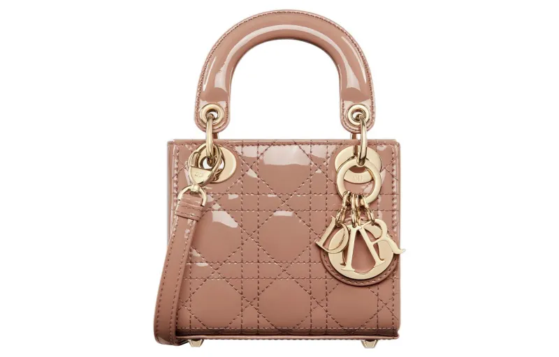 DIOR Lady Dior Patent Leather, Cow Leather Mini Lady Dior Bag Shoulder Bag, Crossbody Bag, Handbag Extra Mini Women's