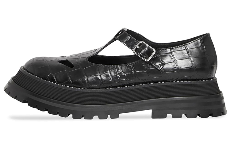 Burberry Уровень головы Burberry кожаный Сосновый торт толстая Обувь женский черный