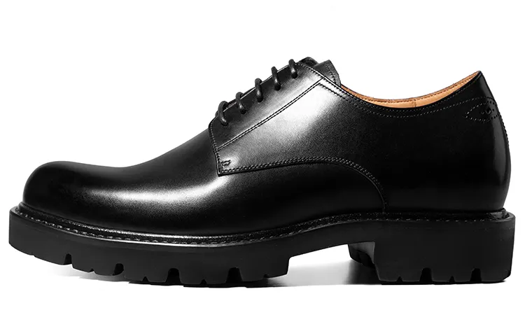 THOM WILLS Cleanfit business formal derby shoes thick sole inner heighten casual leather shoes men's black