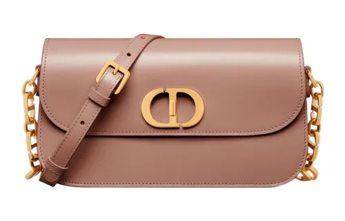 DIOR 30 Montaigne Smooth Cow Leather Shoulder Bag, Crossbody Bag Women's Vintage Pink