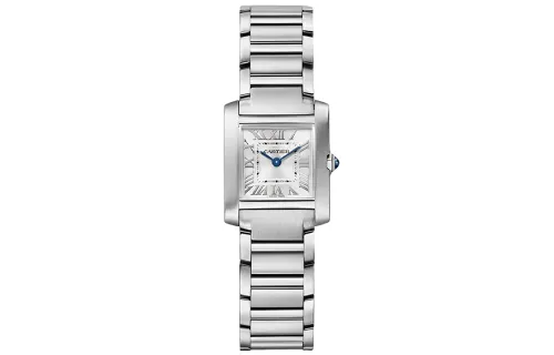CARTIER TANK DE Quartz Movement Women's Watch 25.7*21.2mm Silver Dial Stainless Steel Watchband
