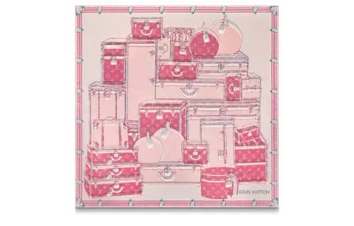 LOUIS VUITTON Silk Scarf Women's Pink