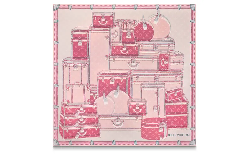 LOUIS VUITTON Silk Scarf Women's Pink