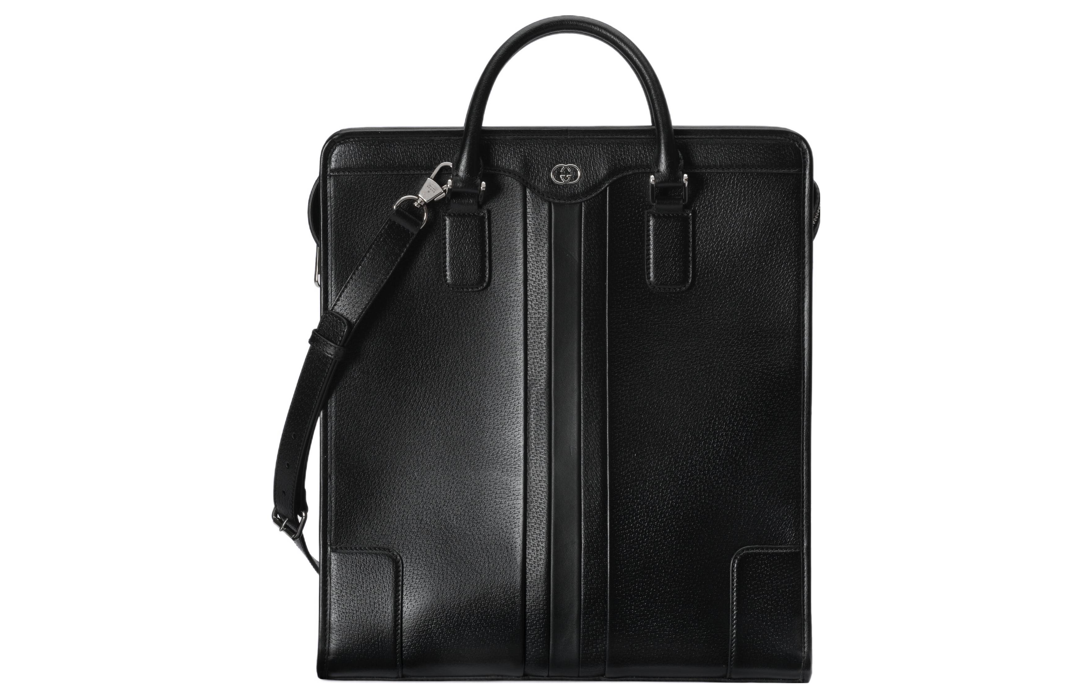 GUCCI Interlocking Collection Leather Shoulder Bag, Crossbody Bag, Handbag Men's Black