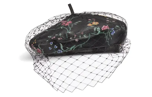 DIOR Leather Berets Women's Black