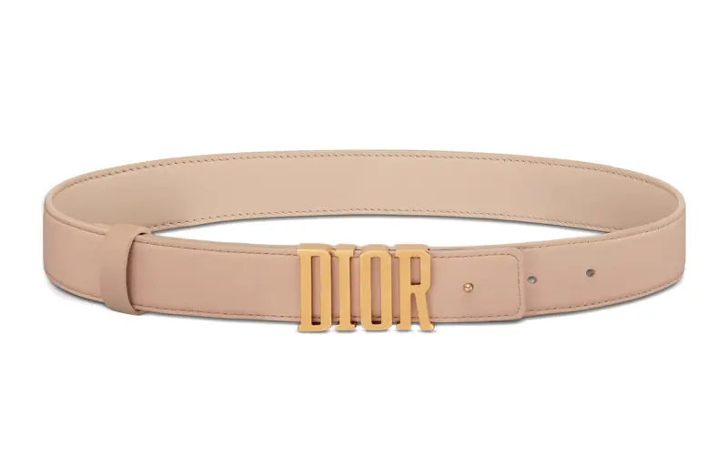 DIOR Cow Leather Belts Women's Width 3cm