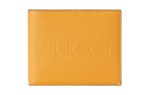 GUCCI Leather Wallet Men's Yellow