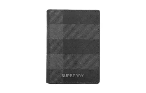 logo plaque checked bi-fold wallet