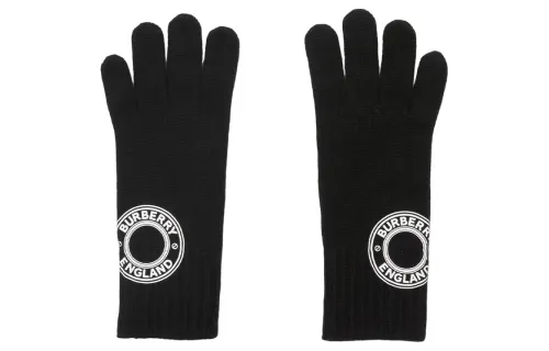Burberry Cashmere Knit Gloves Men's Black