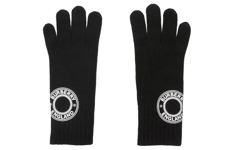 Burberry Cashmere Knit Gloves Men's Black