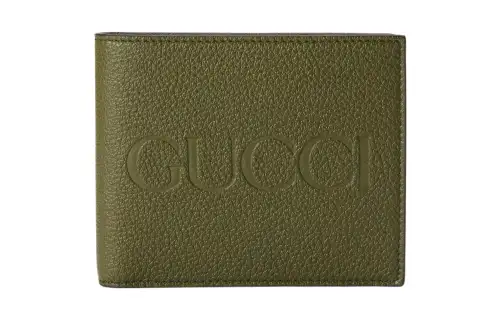 GUCCI Leather Wallet Men's Forest Green