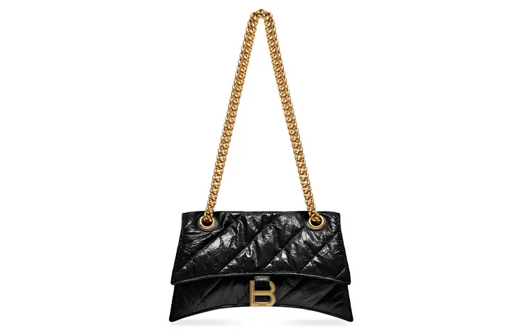 Balenciaga Women's Crush Small Chain Bag Quilted Black