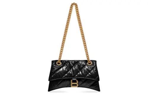 Balenciaga Women's Crush Small Chain Bag Quilted Black