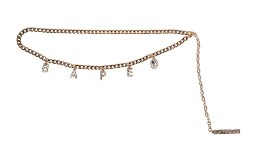 A BATHING APE Fashionable trend brass glass golden pendant with letters