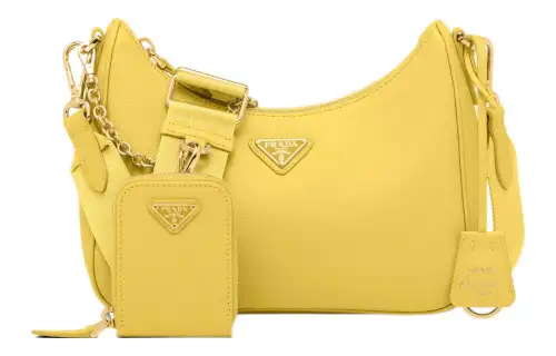 PRADA Re Edition Saffiano Leather 3 in 1 Crossbody Bag, Shoulder Bag Women's Sunlight Yellow