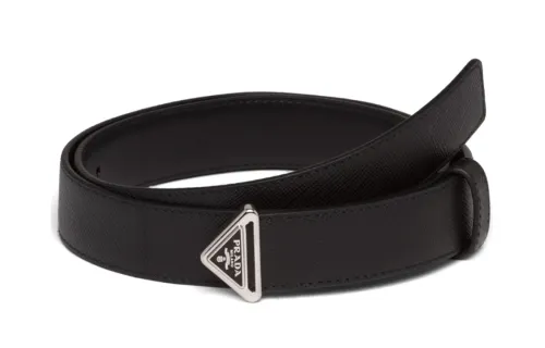triangle-logo leather belt