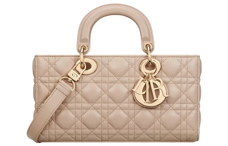 DIOR Lady D Joy Sheepskin Handbag, Shoulder Bag, Crossbody Bag, Handbag Medium Women's Beige
