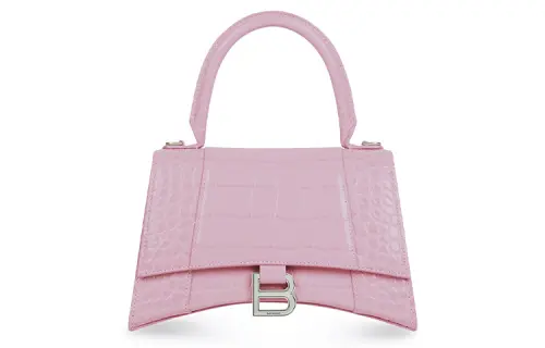 Balenciaga Hourglass Cow Leather Hourglass Bag, Shoulder Bag, Crossbody Bag, Handbag Small Women's Pink