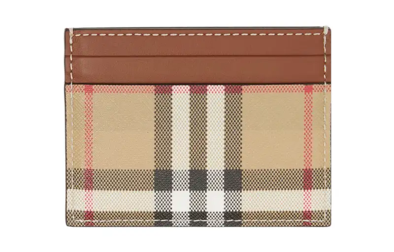 Burberry Leather Card Holder Women's Tan