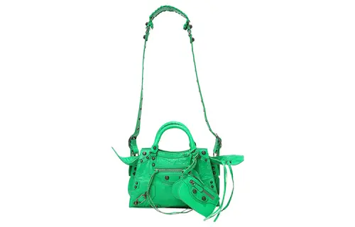 Balenciaga Neo Cagole Lambskin Biker Bag, Shoulder Bag, Crossbody Bag, Handbag Large Women's Green