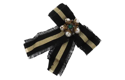 GUCCI Pearl Brooches Women's Black