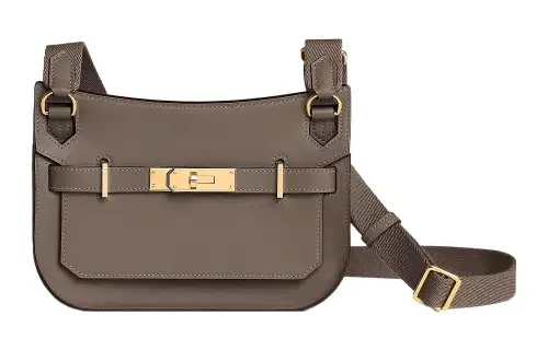 HERMES Jypsiere Swift Calfskin Crossbody Bags Mini Women's Elephant Gray