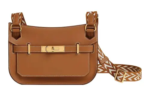 HERMES Jypsiere Swift Calfskin Shoulder Bag, Crossbody Bag Mini Women's Gold & White