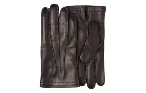 PRADA Cow Leather, Cashmere Gloves Men's Black