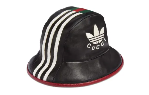 GUCCI X ADIDAS Leather Bucket Hats Women's Black