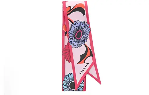 floral-print twill scarf